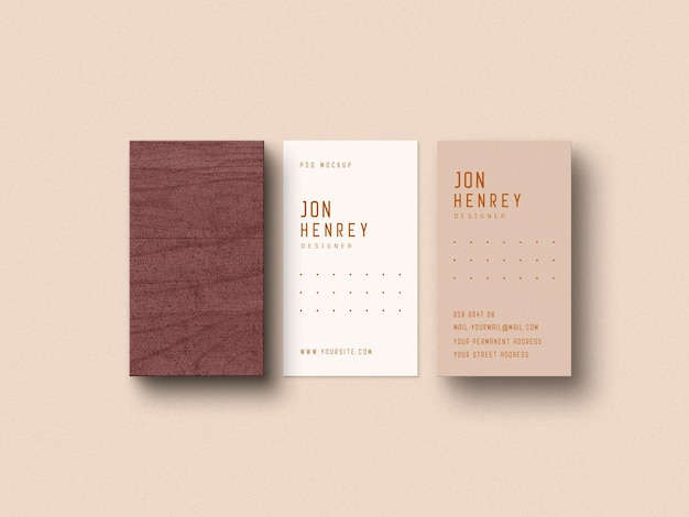 Vertical business card mockup