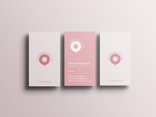 Vertical business card mockup