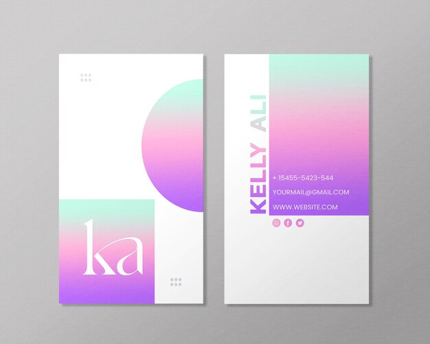 Vertical Business Card Template Design with Creative Design