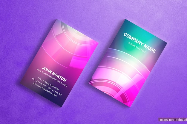 Vertical business cards mockup