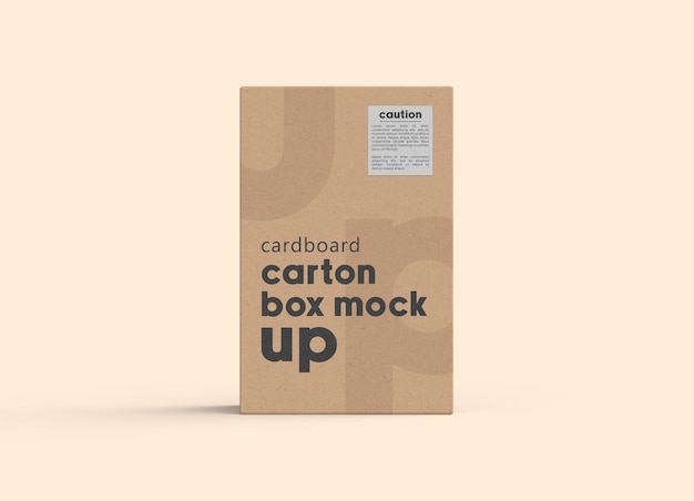 Vertical Cardboard Carton Box Mockup