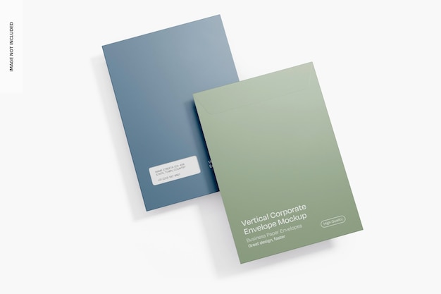 Vertical Corporate Envelopes Mockup Perspective