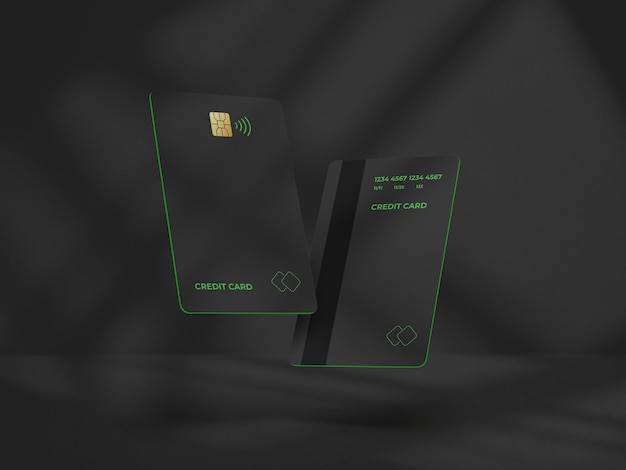 Vertical Credit Card Mockup 3D Render