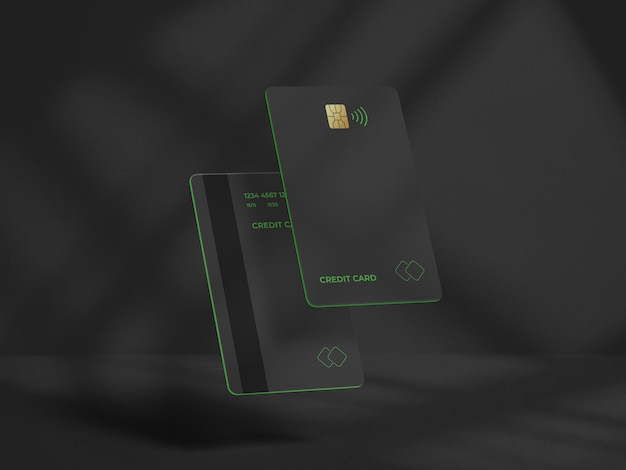 Vertical Credit Card Mockup 3D Render