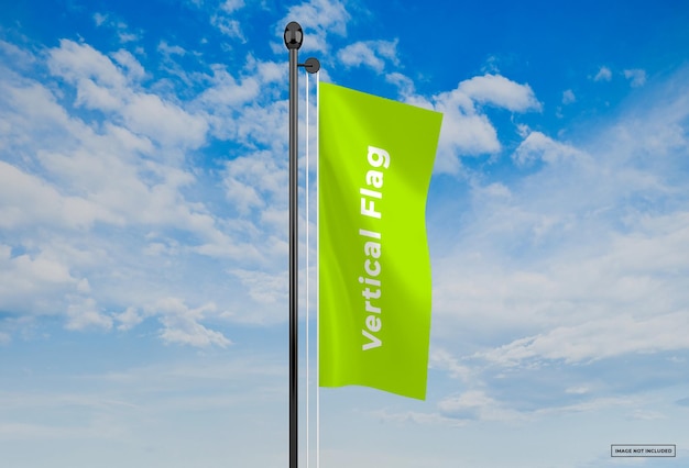 vertical flag mockup design