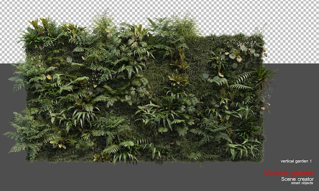 Vertical garden with walls and concrete floors