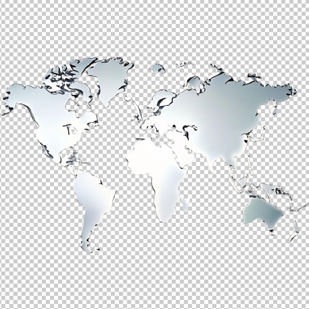 PSD vertical glass world map symbol