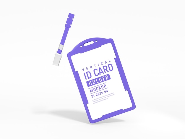 Vertical Id Card Holder Mockup