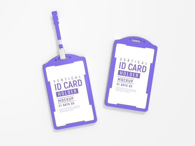 Vertical Id Card Holder Mockup