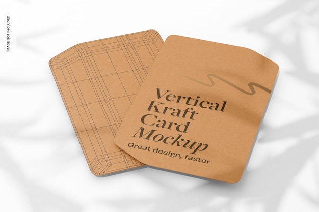 Vertical Kraft Cards Mockup 02