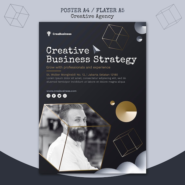 PSD vertical poster for business partnering company