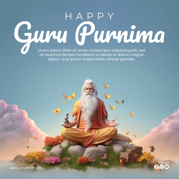 vertical poster template for guru purnima