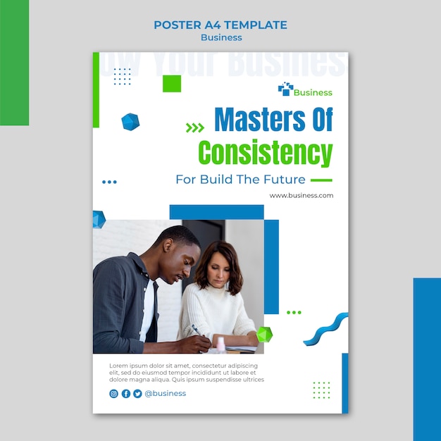 Vertical poster template for professional business growth