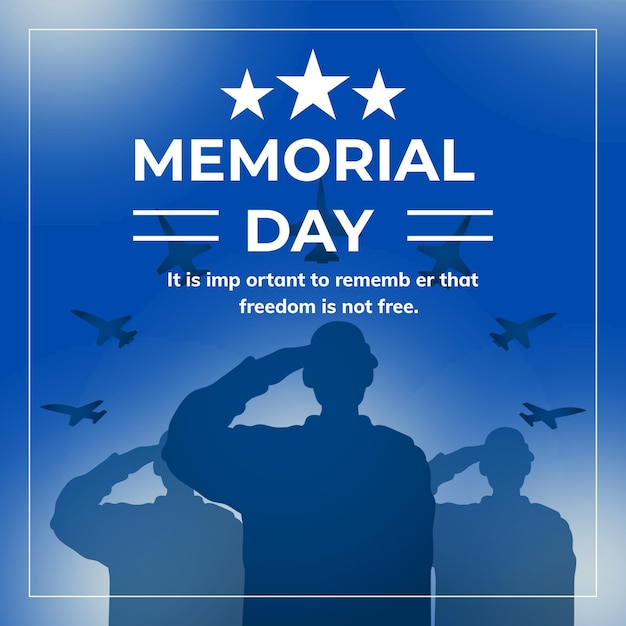 PSD vertical poster template for usa memorial day