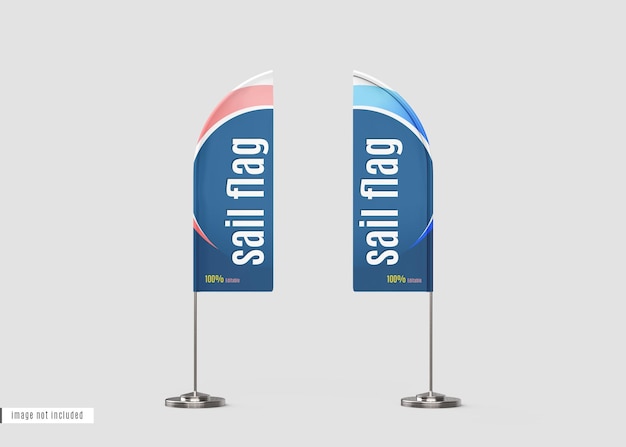 Vertical Sail Flag Mockup