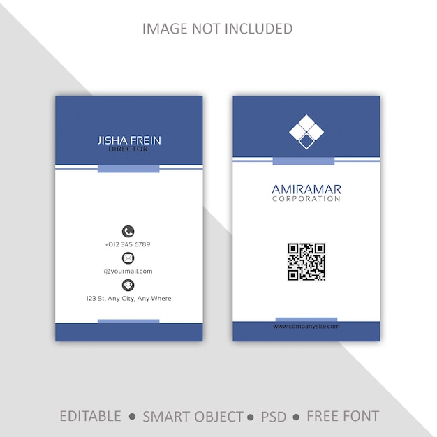 Vertical white business card design