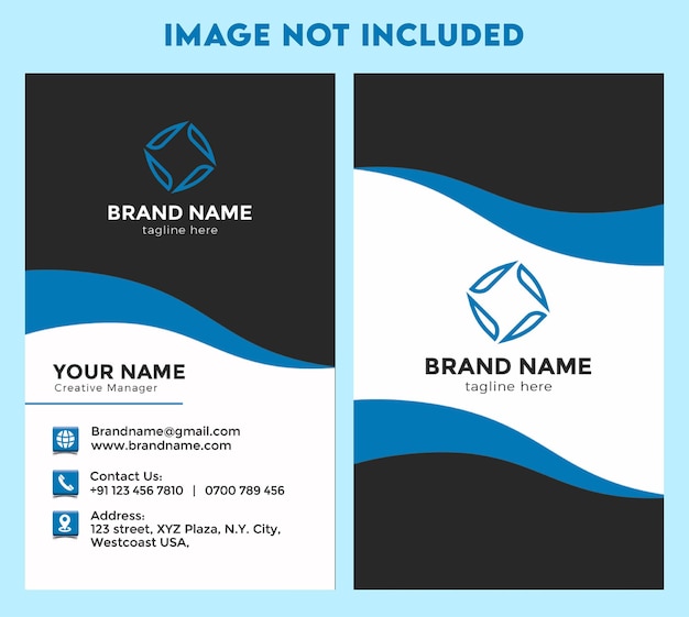 Verticle Business Card Design Template Editable