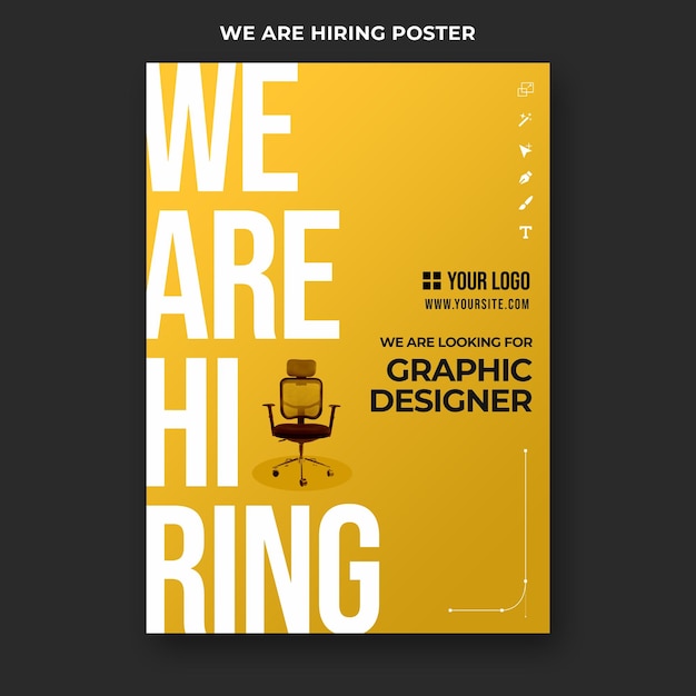 PSD verticle we are hiring a poster template