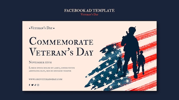 Veterans day facebook template