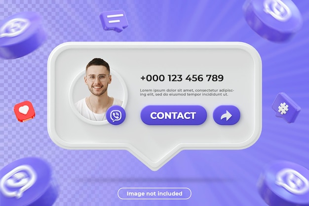 Viber profile banner 3d render composition