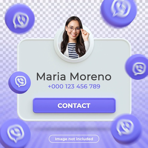 Viber profile banner 3d render label isolated on white background