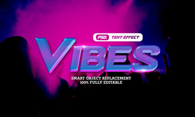 Vibes 3d style text effcets template