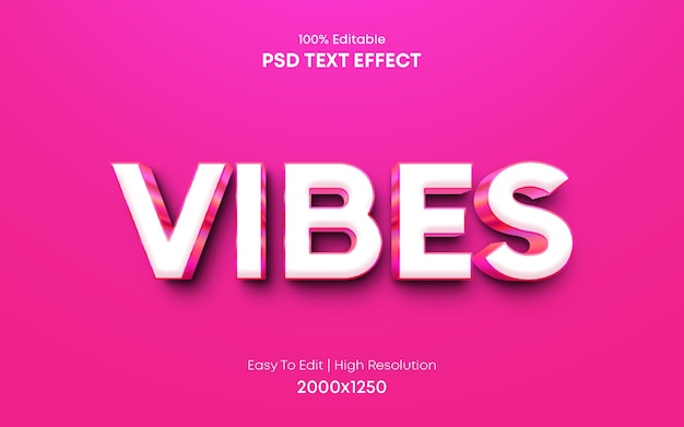 Vibes 3d text effect