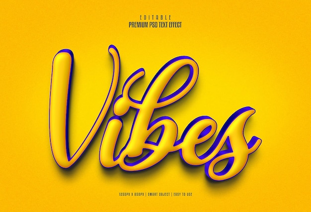 Vibes fully editable psd text effect