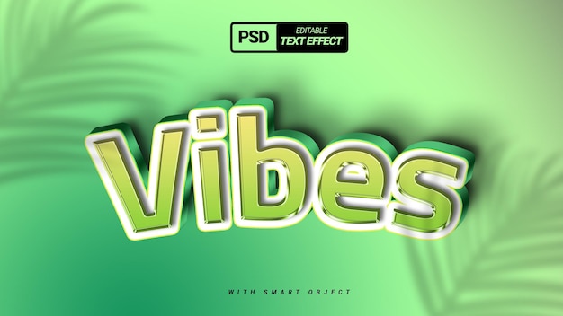 vibes summer green fresh text effect design