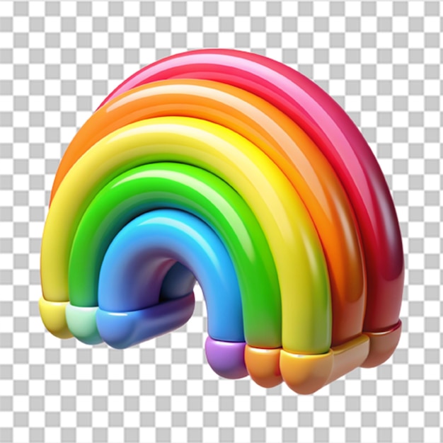 Vibrant 3D PlasticStyle Icon of a Colorful Vibrant Rainbow with Glossy Finishes