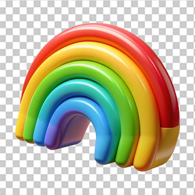 Vibrant 3D PlasticStyle Icon of a Colorful Vibrant Rainbow with Glossy Finishes