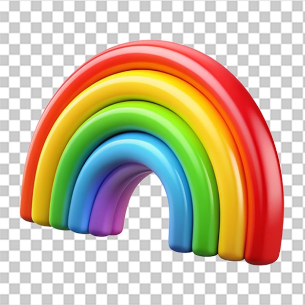 Vibrant 3D PlasticStyle Icon of a Colorful Vibrant Rainbow with Glossy Finishes