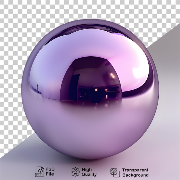 PSD vibrant 3d purple ball with metallic finish