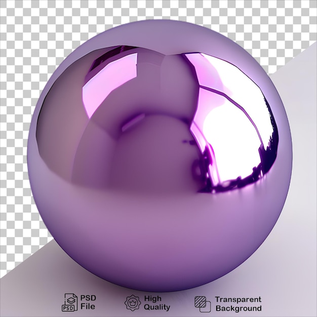 PSD vibrant 3d purple ball with metallic finish