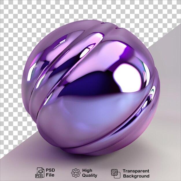 PSD vibrant 3d purple ball with metallic finish