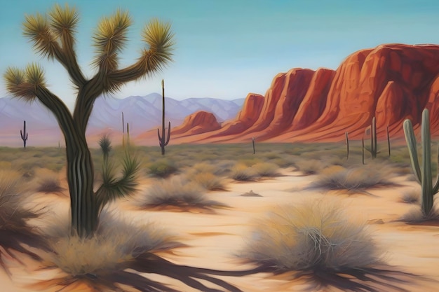 PSD vibrant acrylic desert landscapes capture arid beauty