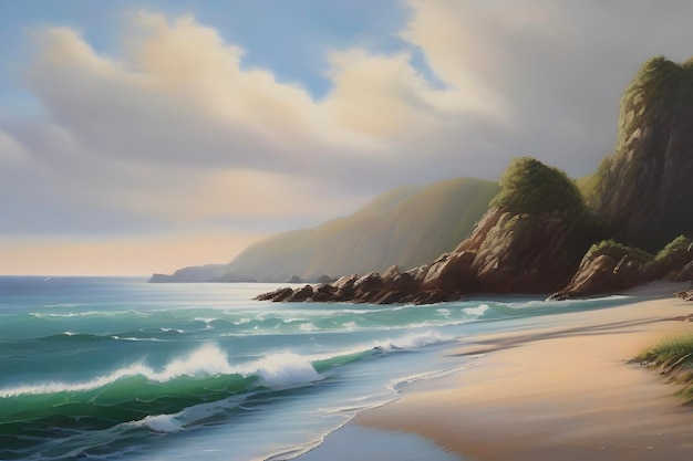 PSD vibrant acrylic seascapes capture coastal beauty and ocean mood