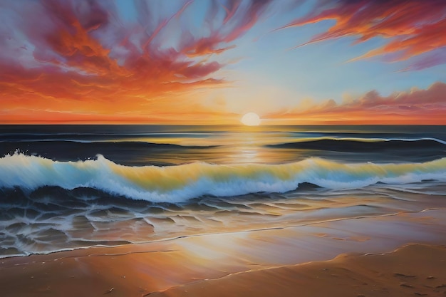 PSD vibrant acrylic sky painting captures ethereal beauty