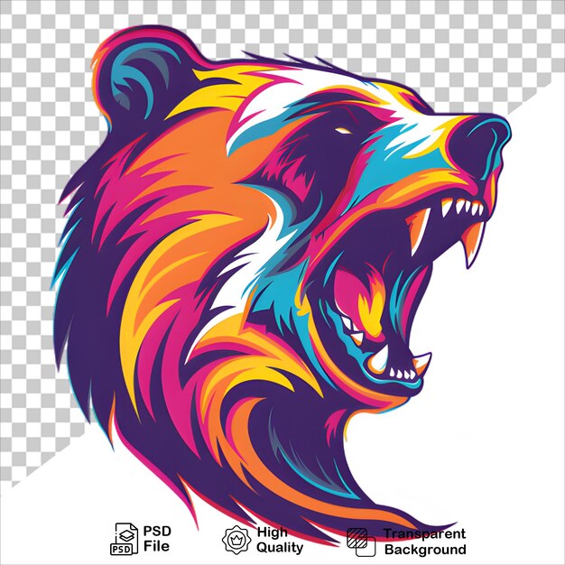 Vibrant Bear Logo with Rainbow Colors