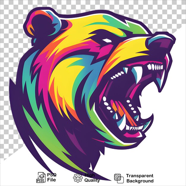 Vibrant Bear Logo with Rainbow Colors