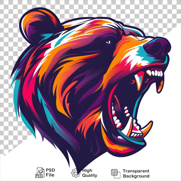 Vibrant Bear Logo with Rainbow Colors