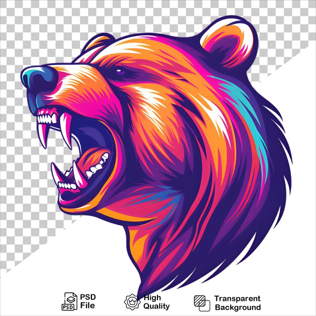 Vibrant Bear Logo with Rainbow Colors