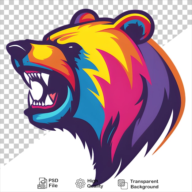 Vibrant Bear Logo with Rainbow Colors