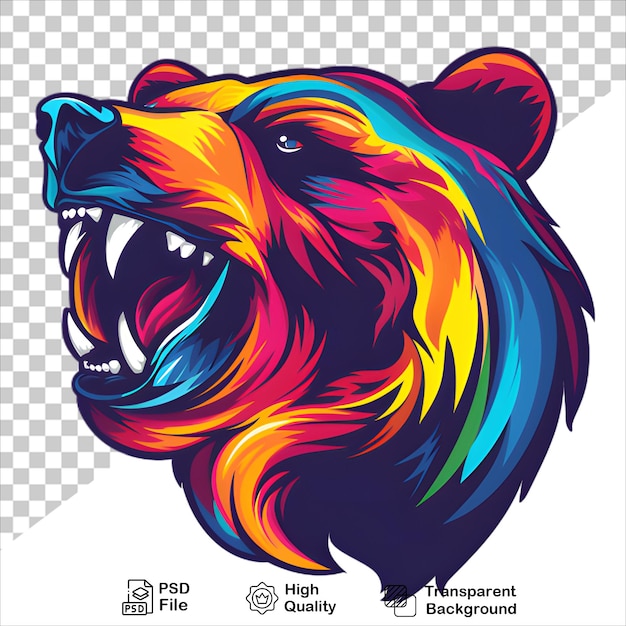 Vibrant Bear Logo with Rainbow Colors