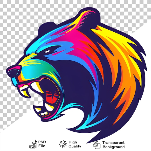 Vibrant Bear Logo with Rainbow Colors