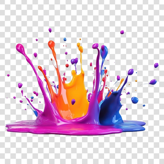 PSD vibrant colorful paint splash art