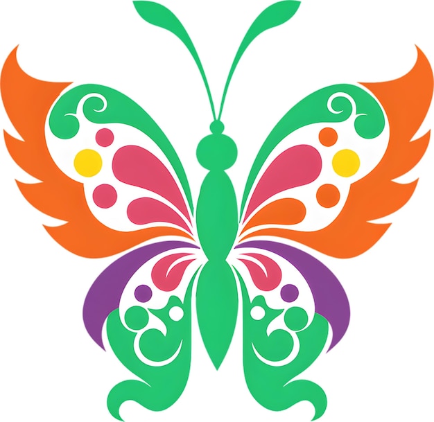 Vibrant damask butterfly stencil clipart adds elegant flair