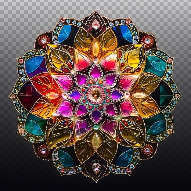 PSD vibrant diamond mandala a kaleidoscope of colors