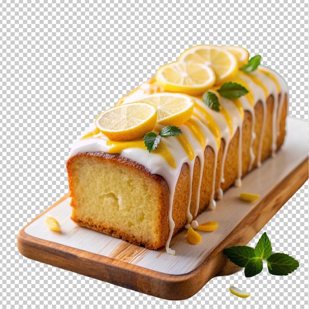 PSD vibrant essence of candied lemon pound cake transparent background