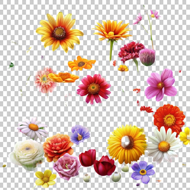 vibrant flower garden png captivating digital art on transparent background